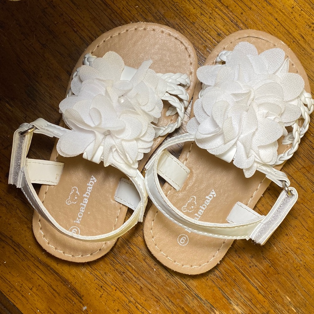 Toddler sandals. Girls. 1 pair. White. Barely worn. Maybe worn twice.